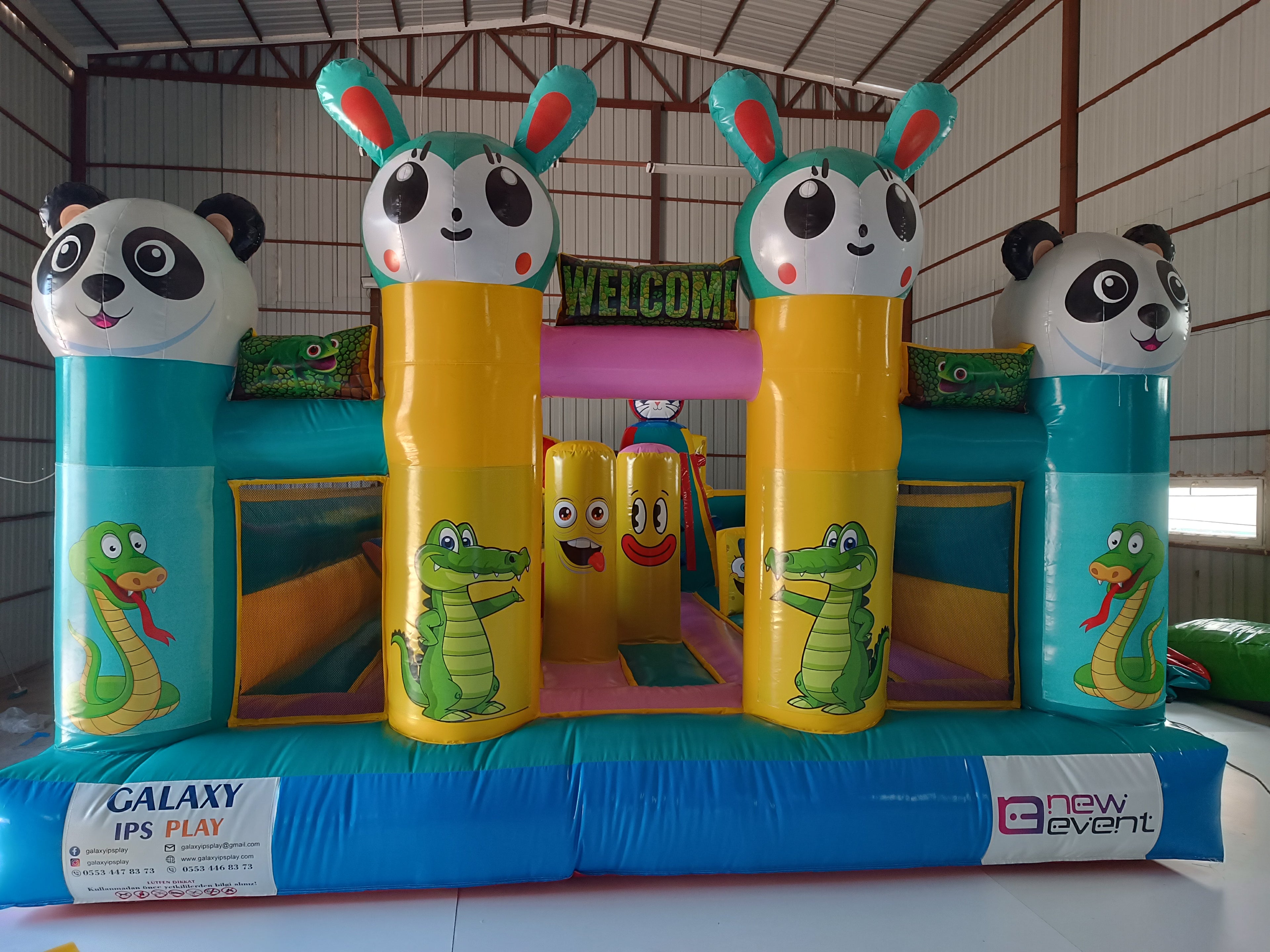 Panda Temalı Şişme Oyun Parkı