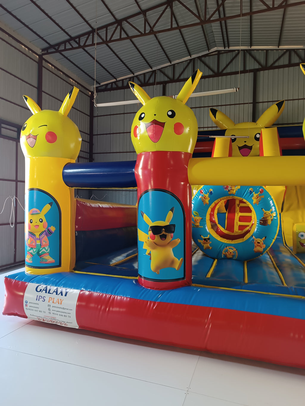 Pikachu Temalı Şişme Kaydırak