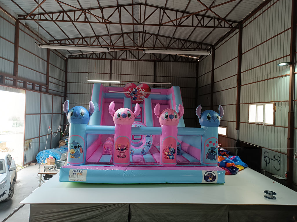 Şişme Stich Temalı Kaydırak Oyun Parkı