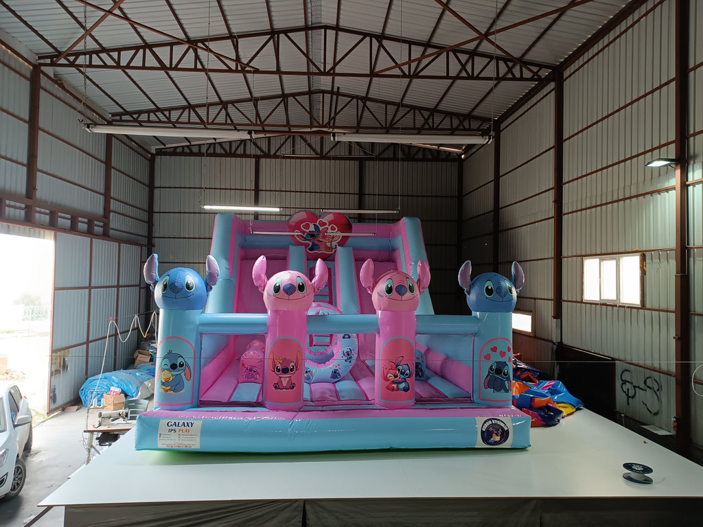 Şişme Stich Temalı Kaydırak Oyun Parkı