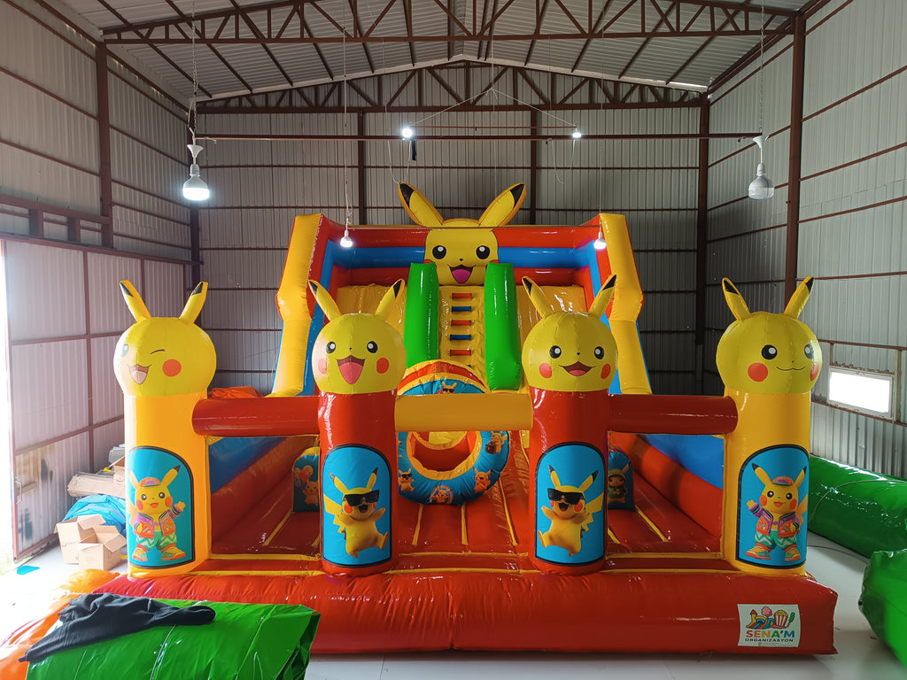 Pikachu Temalı Şişme Kaydırak