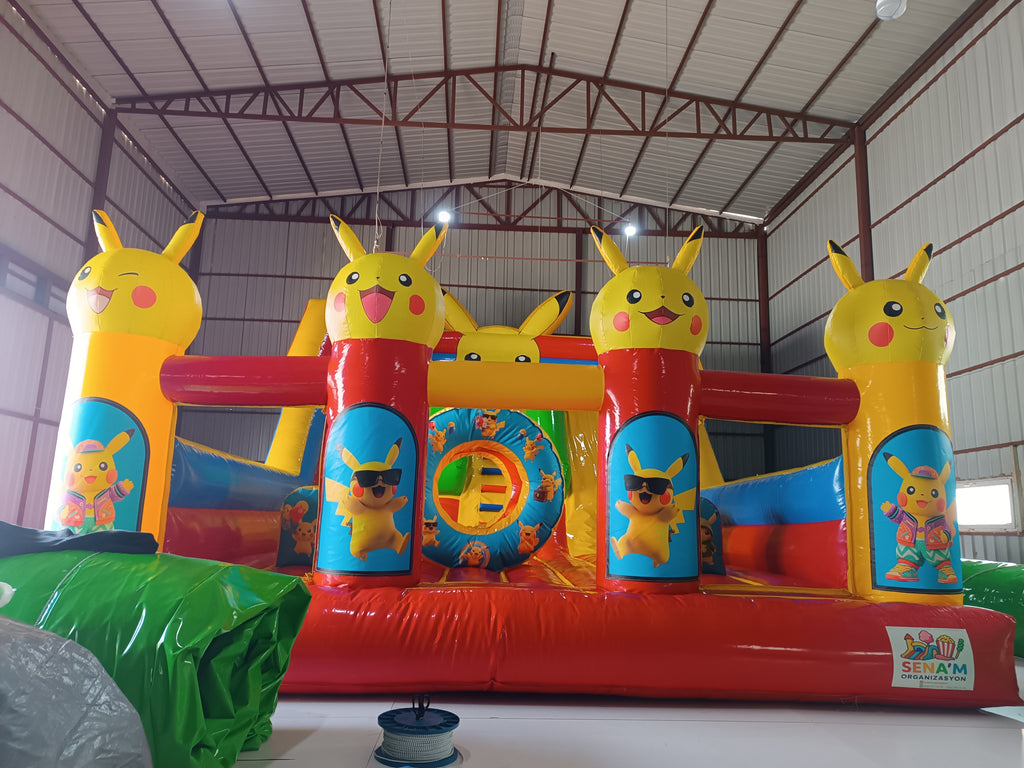 Pikachu Temalı Şişme Kaydırak