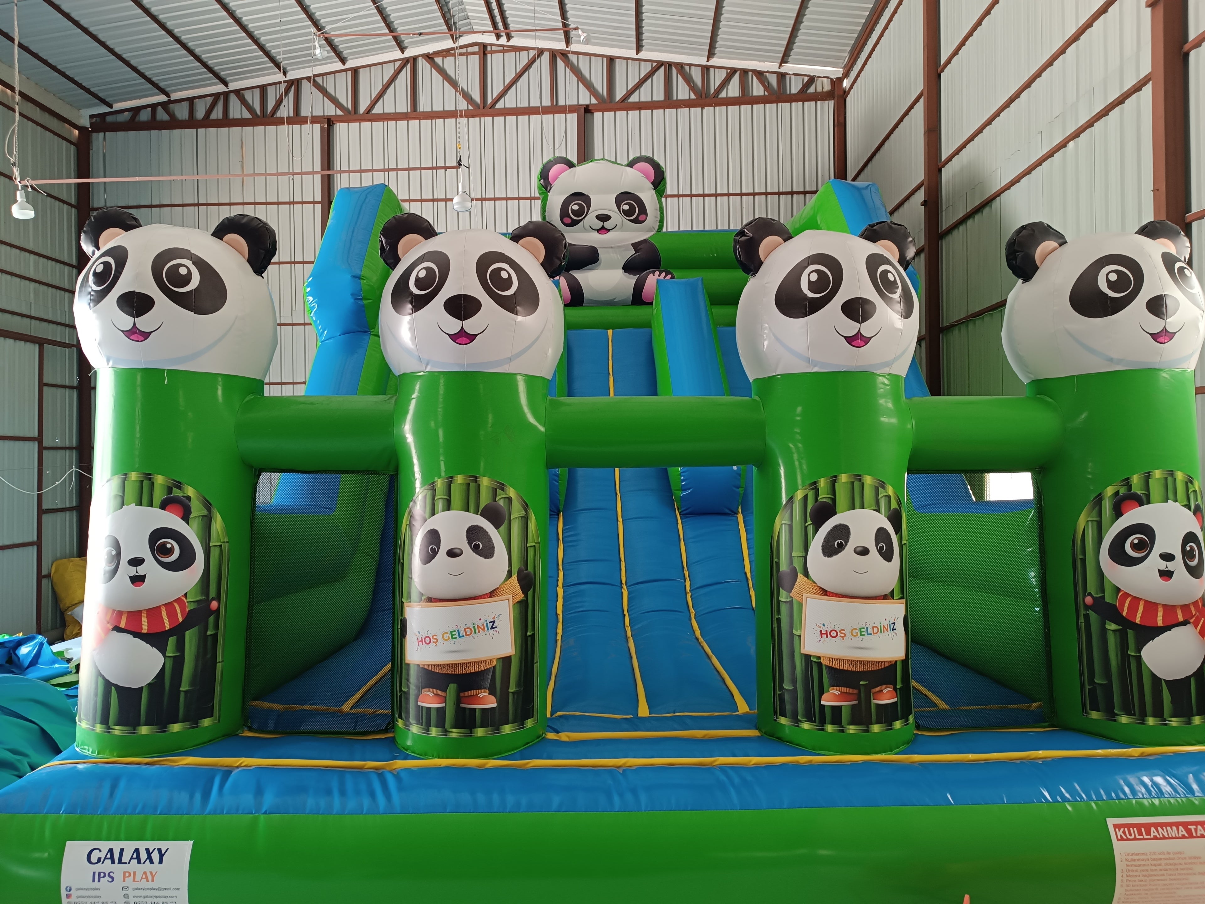 Panda Temalı Şişme Kaydırak